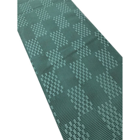 1676488033 A GREEN 6m x 2.5m Caravan RV Motor home Annex Matting Floor Mat with a checkered pattern.