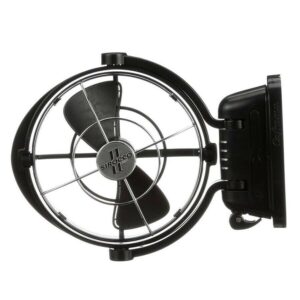 A Sirocco ELITE 12/24V Caravan RV Fan (Black) with a black blade.