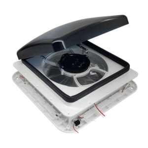 A new model of the 12V Shower Roof Vent with LED Lights, featuring a tinted lid.