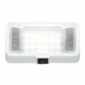 A White Caravan RV 12V Porch or Tunnel Boot Light with Switch led flood light on a white background.
