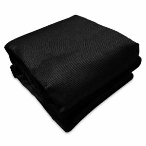 A 4.87m Black Caravan privacy screen sun shade wall to suit 17ft awning on top of a white background.