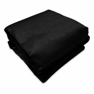 A 4.57m Black Caravan privacy screen sun shade wall to suit 16ft awning on top of a white background.