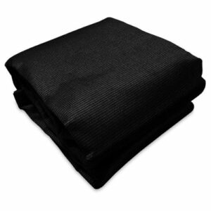 A 5.18m Black Caravan privacy screen sun shade wall to suit 18ft awning on top of a white background.