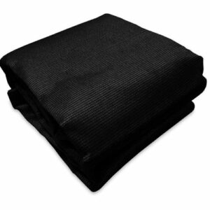 A 3.96m Black Caravan privacy screen sun shade wall tailored for awnings.