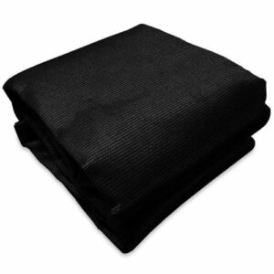 A 5.8m Black Caravan privacy screen sun shade wall to suit 20ft awning on top of a white background.