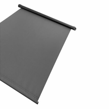 Blind-8 An image of a TRA Retractable Roof Vent Skylight Blind - Dark Grey on a white background.